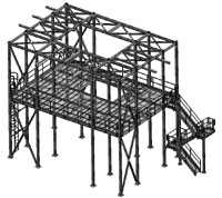 Steel structure: loads according, to IBC03, check according to AISC LRFD 3rd ed.